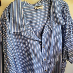 King Size Men's 5XL Shirt  Blue Plaid